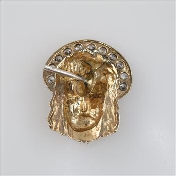 9kt Gold Clear Stone Religious Earring