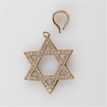 9kt Gold Clear Stone Religious Pendant