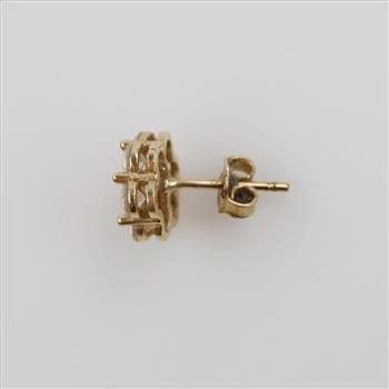 9kt Gold Clear Stone Stud Earring