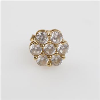 9kt Gold Clear Stone Stud Earring