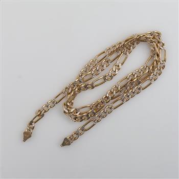 9kt Gold Figaro Chain Link Necklace