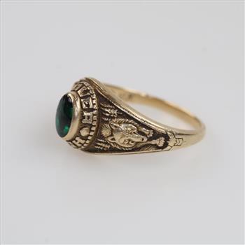 9kt Gold Green Stone Class Ring
