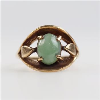 9kt Gold Green Stone Ring