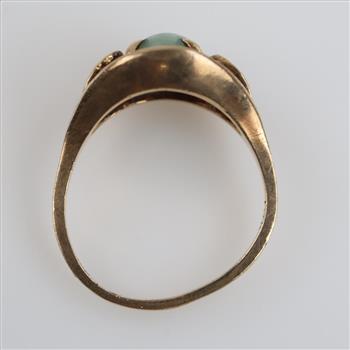 9kt Gold Green Stone Ring