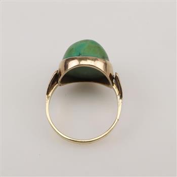 9kt Gold Green Stone Ring