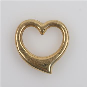 9kt Gold Hollow Heart Pendant