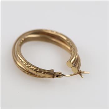 9kt Gold Hollow Hoop Earring