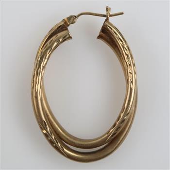 9kt Gold Hollow Hoop Earring