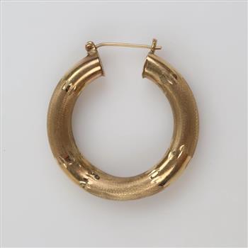 9kt Gold Hollow Hoop Earring