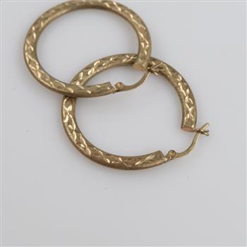 9kt Gold Hollow Hoop Earrings