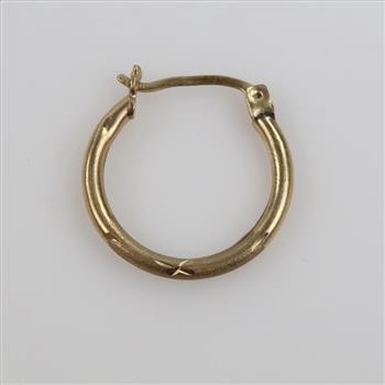 9kt Gold Hollow Hoop Single Earring