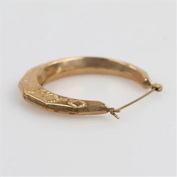 9kt Gold Hollow Single Hoop Earring