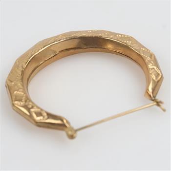 9kt Gold Hollow Single Hoop Earring