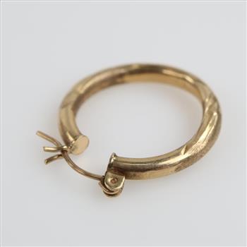9kt Gold Hollow Single Hoop Earring