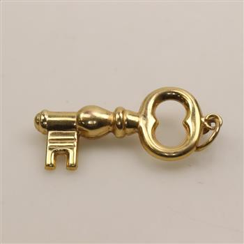 9kt Gold Hollow Skeleton Key Pendant