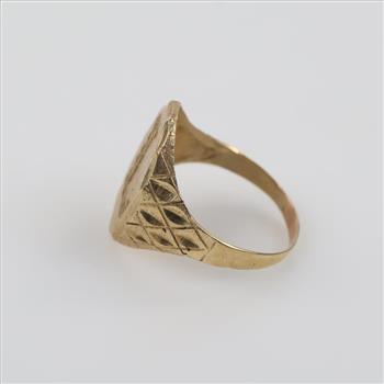 9kt Gold Initial Ring