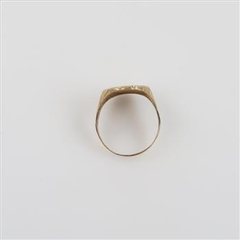 9kt Gold Initial Ring
