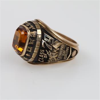 9kt Gold Orange Stone Class Ring
