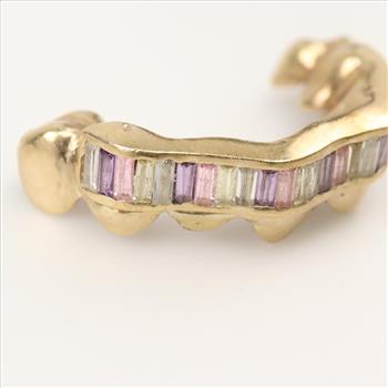 9kt Gold Pink, Purple And Clear Teeth Caps