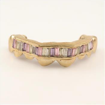 9kt Gold Pink, Purple And Clear Teeth Caps