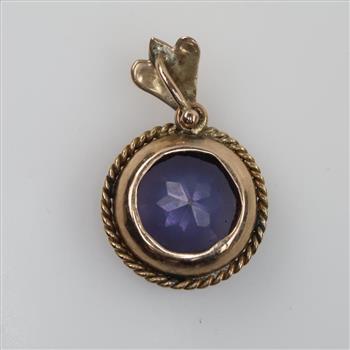 9kt Gold Purple Stone Pendant