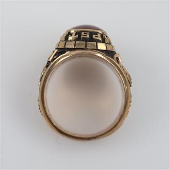 9kt Gold Red Stone Class Ring