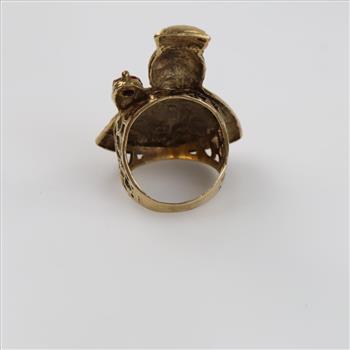 9kt Gold Red Stone Religious Ring