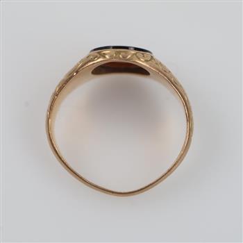 9kt Gold Red Stone Signet Ring