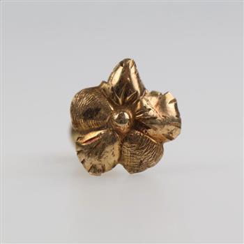 9kt Gold Single Flower Earring