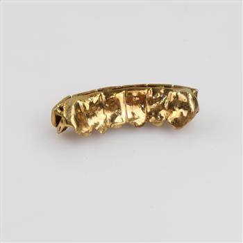 9kt Gold Sterling Silver Yellow Stone Accent Dental Grill