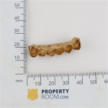 9kt Gold Sterling Silver Yellow Stone Accent Dental Grill