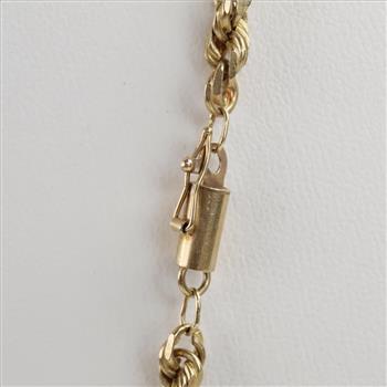 9kt Gold Twisted Rope Chain Link Necklace