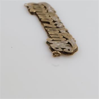 9kt Gold Two-tone Cursive ID Pendant