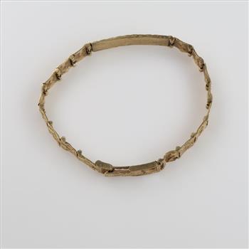 9kt Gold Two-tone Nugget Panel Name Plate Bracelet