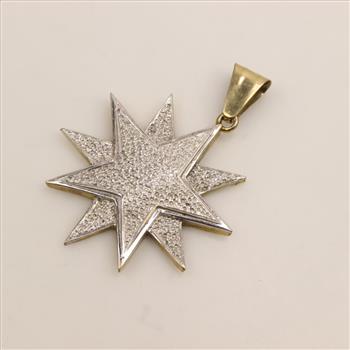 9kt Gold Two-tone Star Pendant
