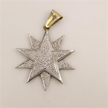 9kt Gold Two-tone Star Pendant