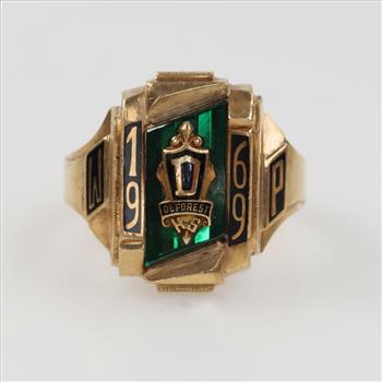 9kt Green Stone Class Ring