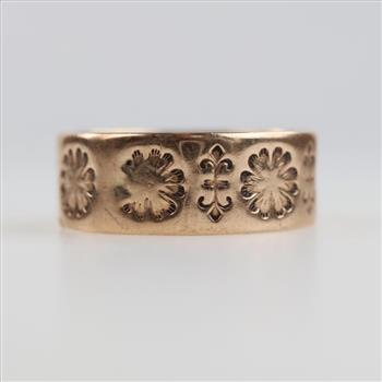 9kt Rose Gold Engraved Design Band