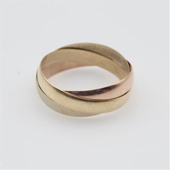 9kt Tri-Color Gold Multi Band Ring