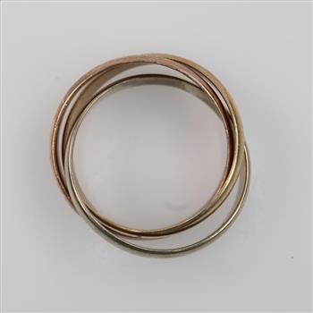 9kt Tri-Color Gold Rolling Ring