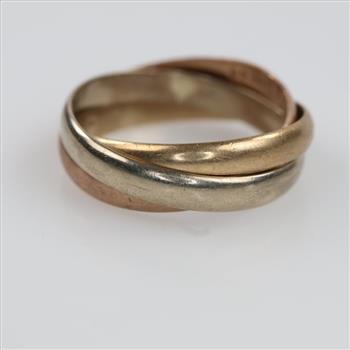 9kt Tri-Color Gold Rolling Ring
