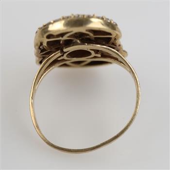9kt Two Tone Gold Clear Stone Religious Ring