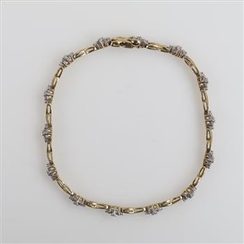 9kt Two Tone Gold Diamond Bracelet