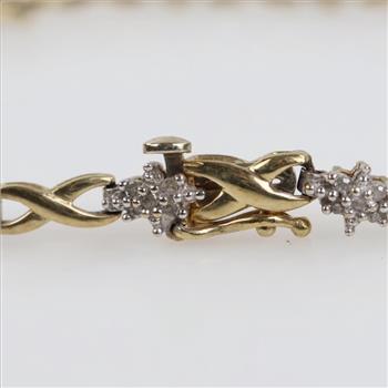 9kt Two Tone Gold Diamond Bracelet