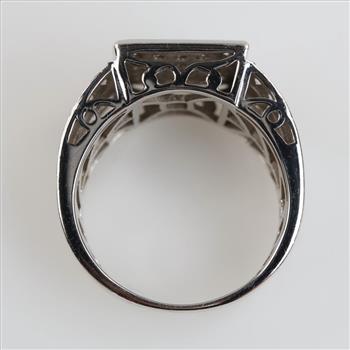 9kt Two Tone Gold Diamond Signet Ring