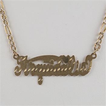 9kt Two Tone Gold Hollow Figaro Link Necklace