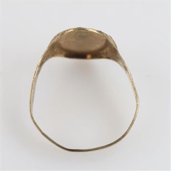 9kt Two Tone Gold Initial Ring