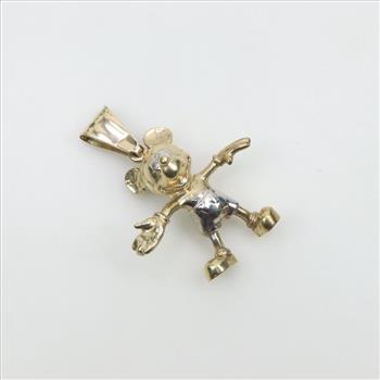 9kt Two Tone Gold Mickey Mouse Pendant