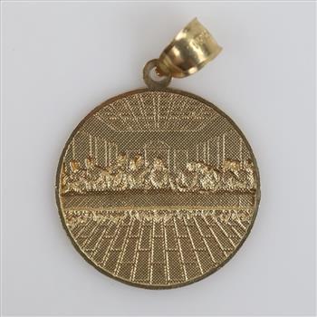 9kt Two Tone Gold Religious Pendant