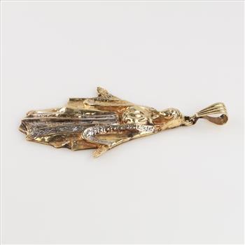 9kt Two Tone Gold Religious Pendant